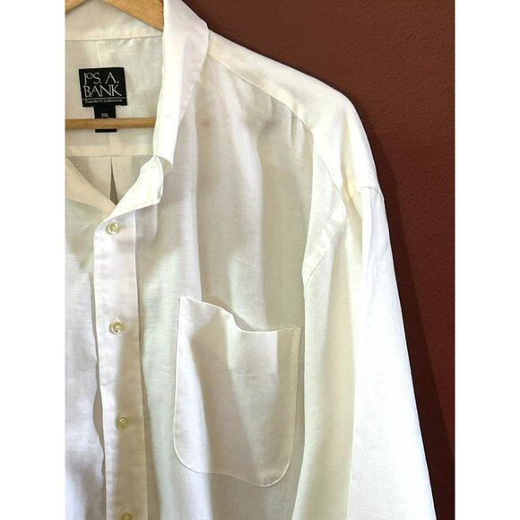 Jos. A. Bank Travelers Collection Mens White Linen Button Down Shirt Size XXL - Picture 2 of 5